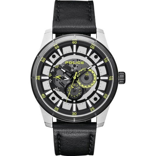 Police Black Leather Watch