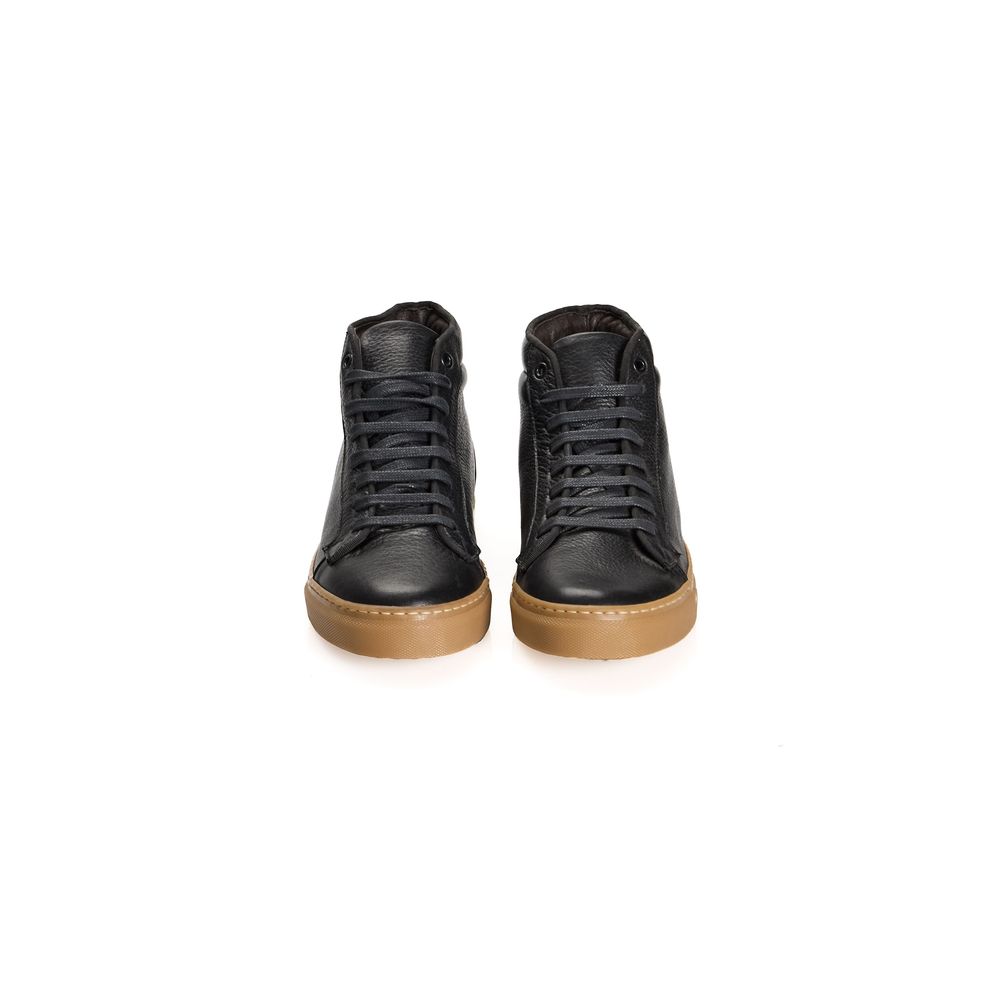 Roberto Pepe Luxury Black Calfskin Men Sneaker