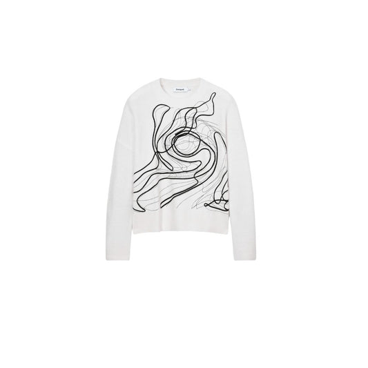 Desigual White Cotton Sweater