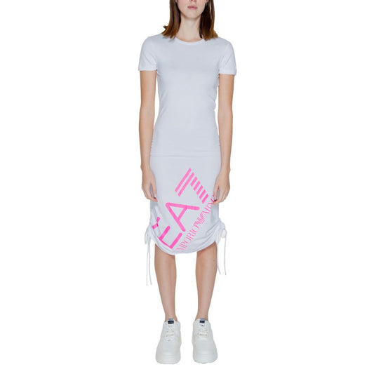 EA7 Emporio Armani White Cotton Dress