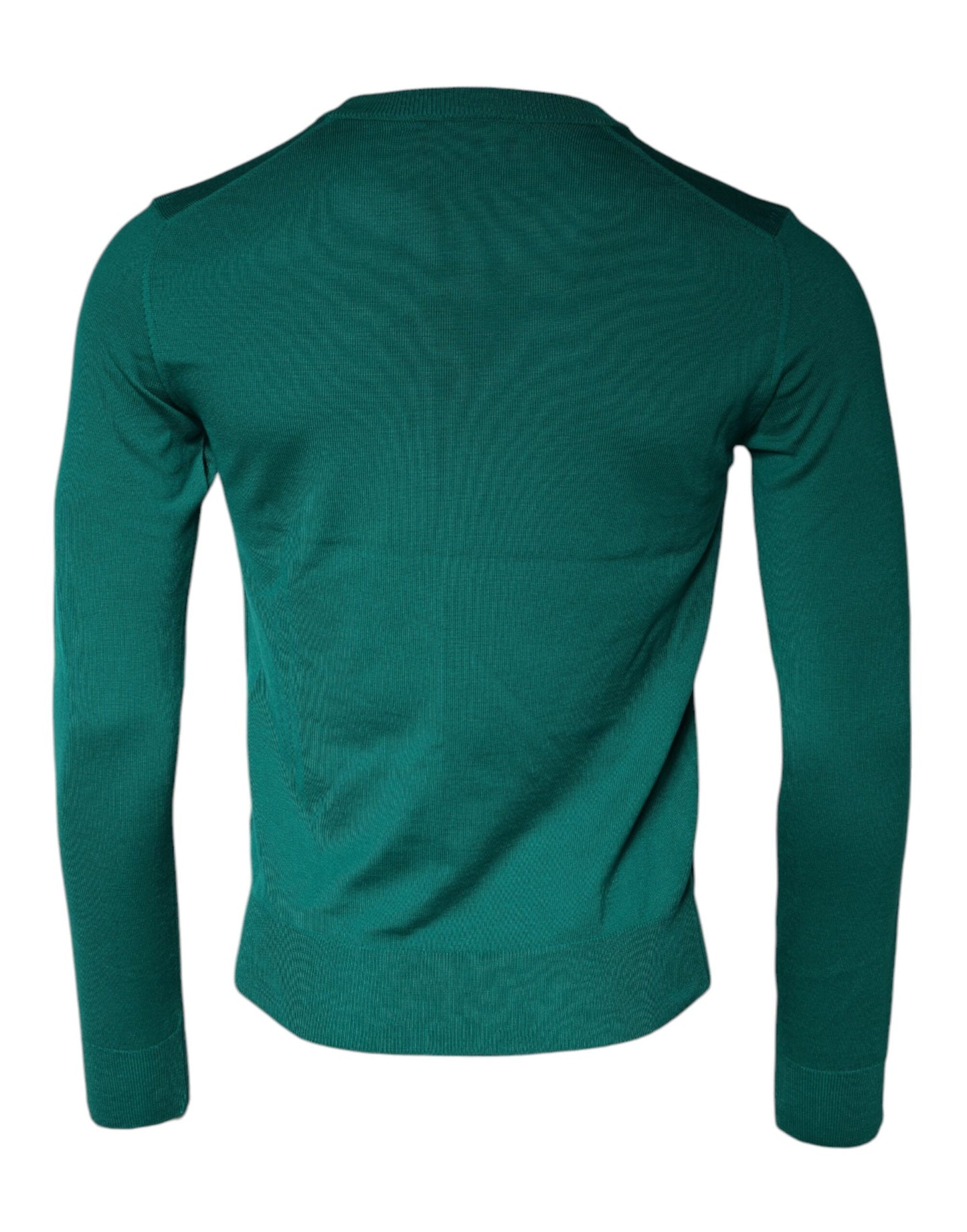 Dolce & Gabbana Green Wool Knit Crew Neck Pullover Sweater