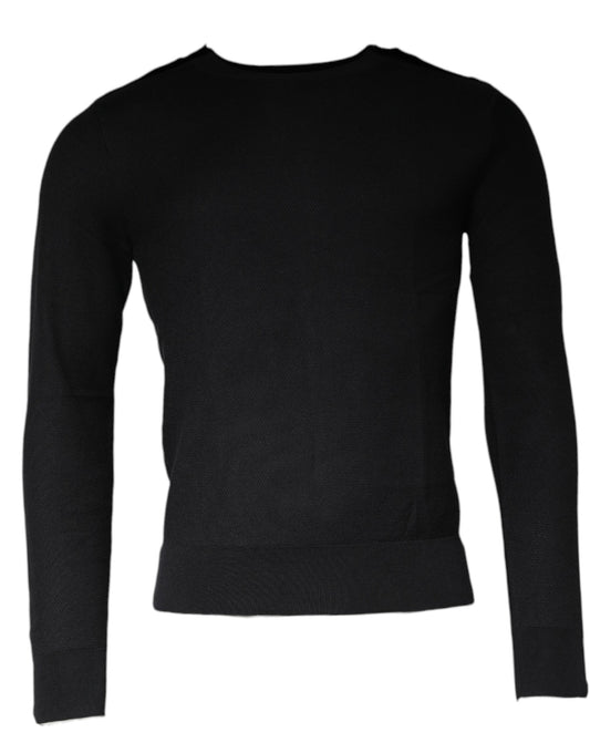 Dolce &amp; Gabbana Black Long Sleeve Crew Neck Pullover Sweater