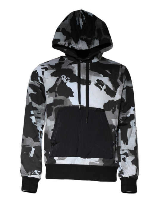 Dolce &amp; Gabbana Multicolor Camouflage Men Hooded Sweater