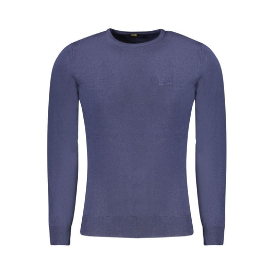 Cavalli Class Blue Viscose Men Sweater