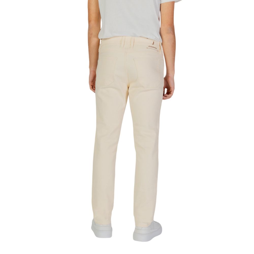 Jeckerson Cream Cotton Jeans & Pant