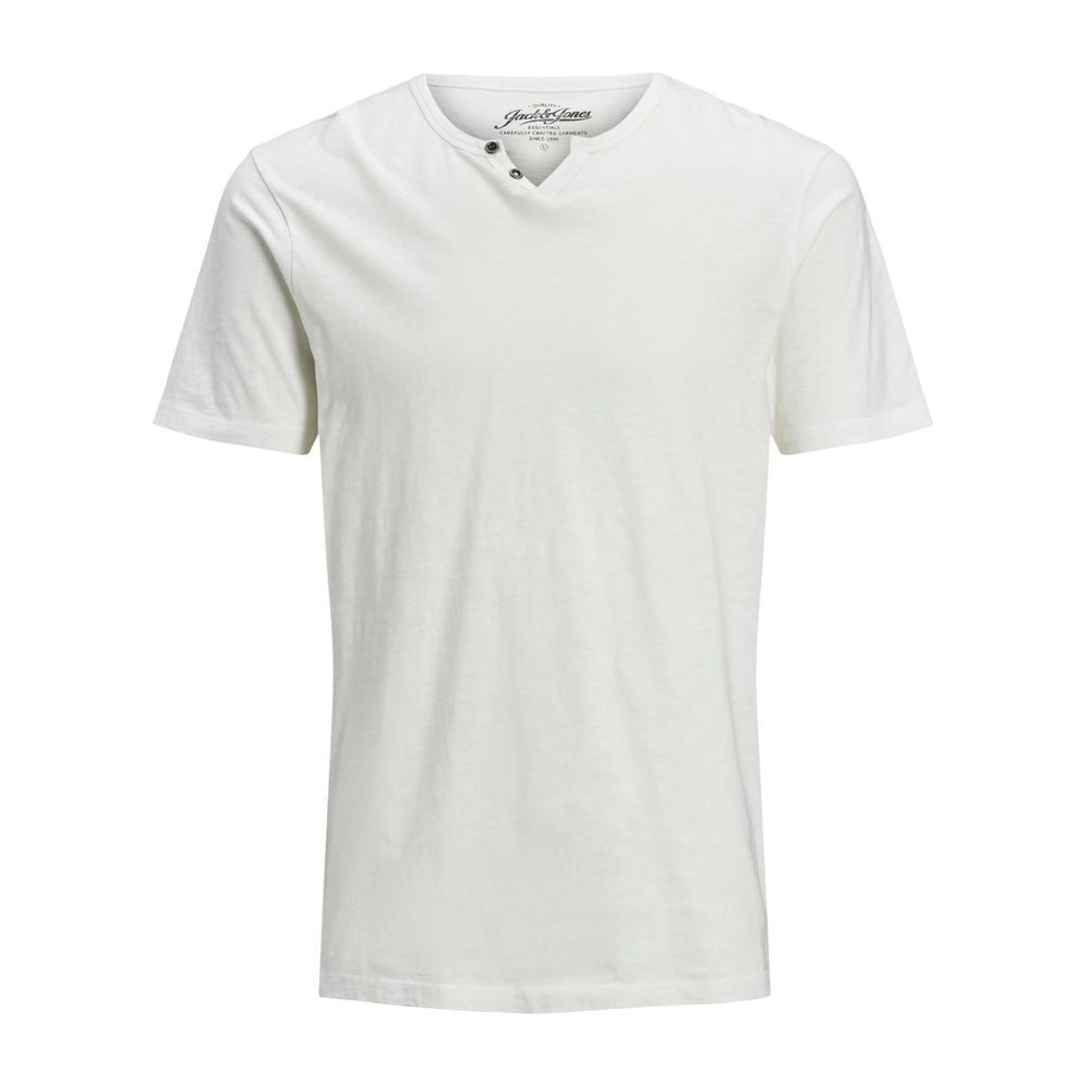 Jack Jones Cream Flamed Cotton T-Shirt