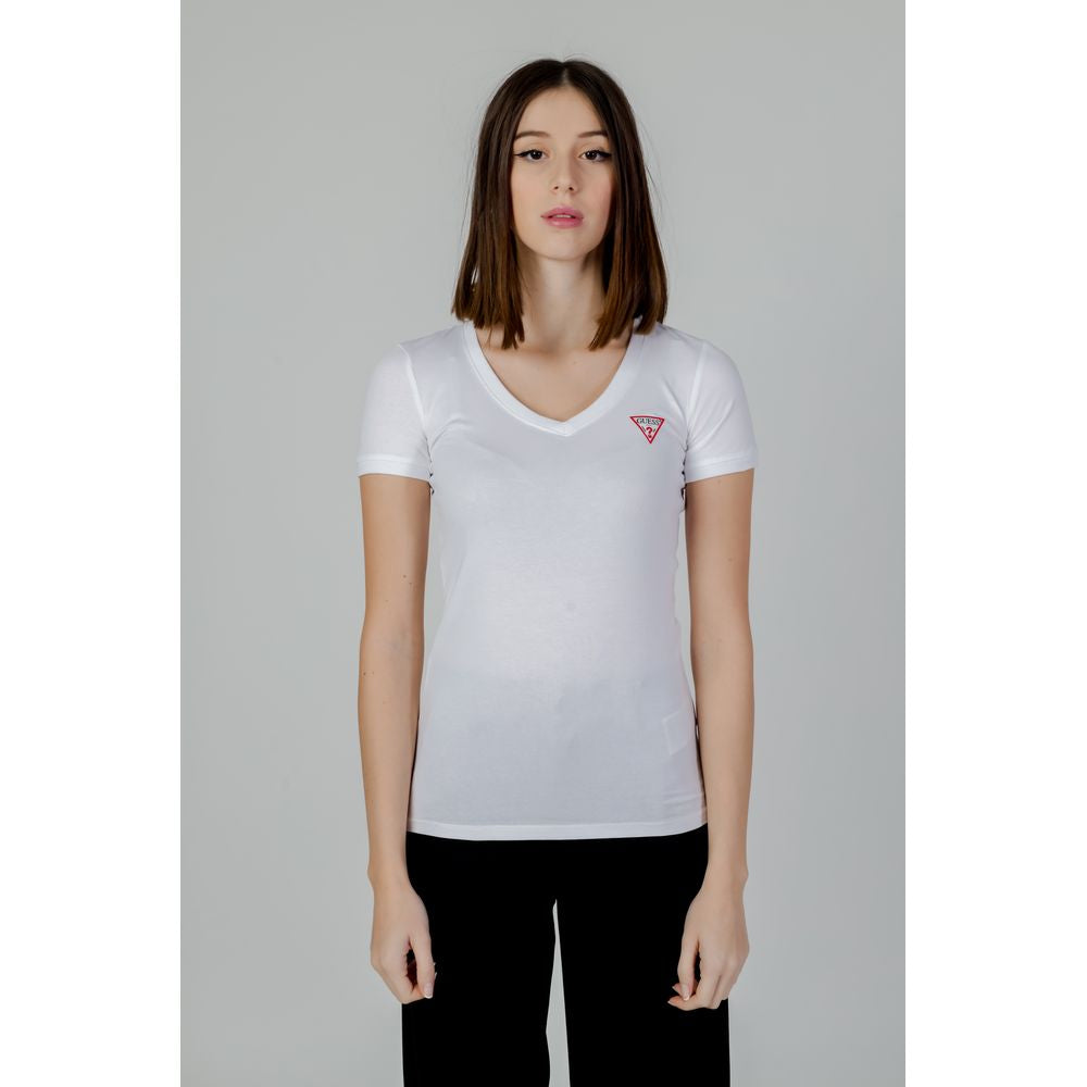 Guess White Cotton Tops & T-Shirt