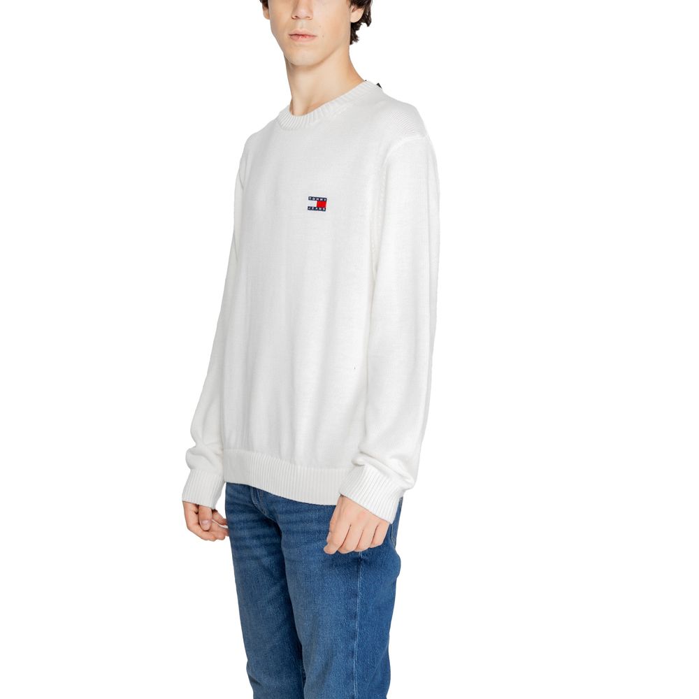 Tommy Hilfiger Jeans White Recycled Polyester Sweater