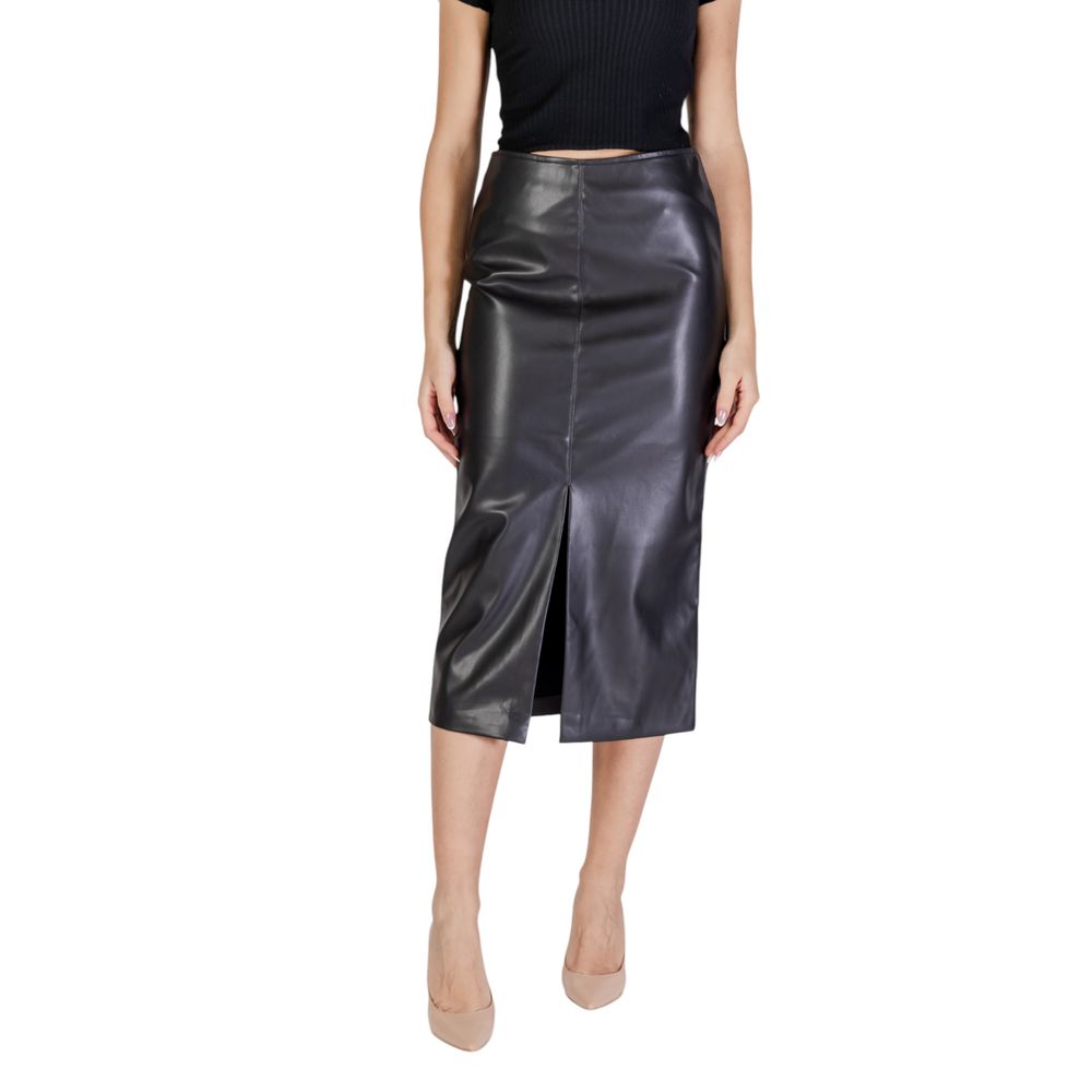 ICHI Black Polyester Skirt