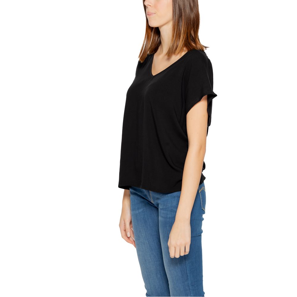 Jacqueline De Yong Black Viscose Tops & T-Shirt