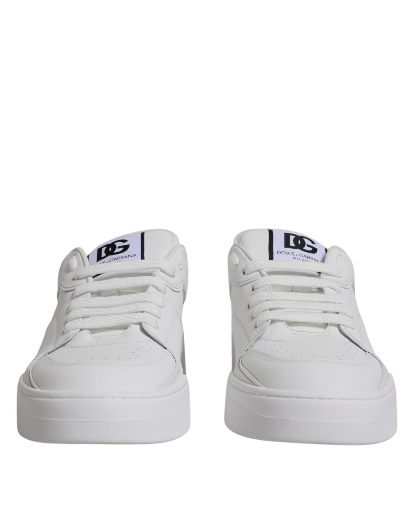 Dolce & Gabbana White Miami Leather Low Top Sneakers Shoes