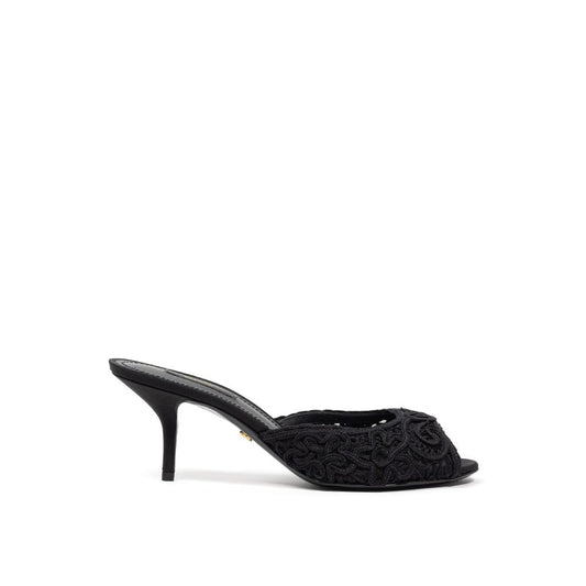 Dolce & Gabbana Black Cotton Sandal