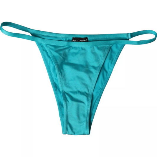 Dolce & Gabbana Blue Green Nylon Beachwear Swimwear Bottom Bikini