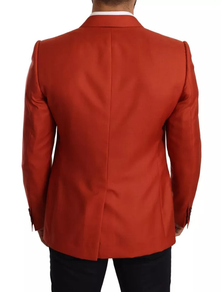 Dolce & Gabbana Orange MARTINI Cashmere Silk Coat Blazer