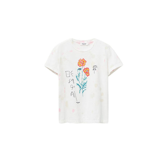 Desigual White Cotton Tops & T-Shirt