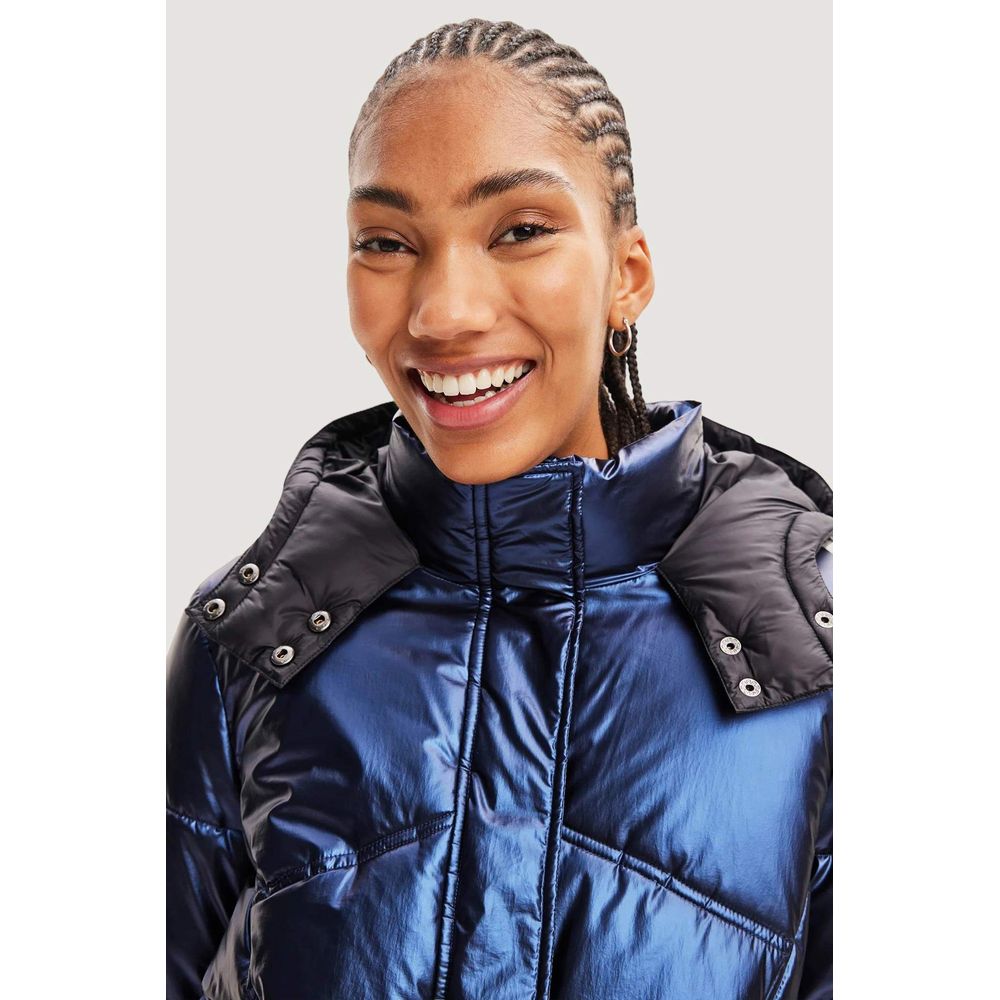 Desigual Blue Polyamide Jackets & Coat