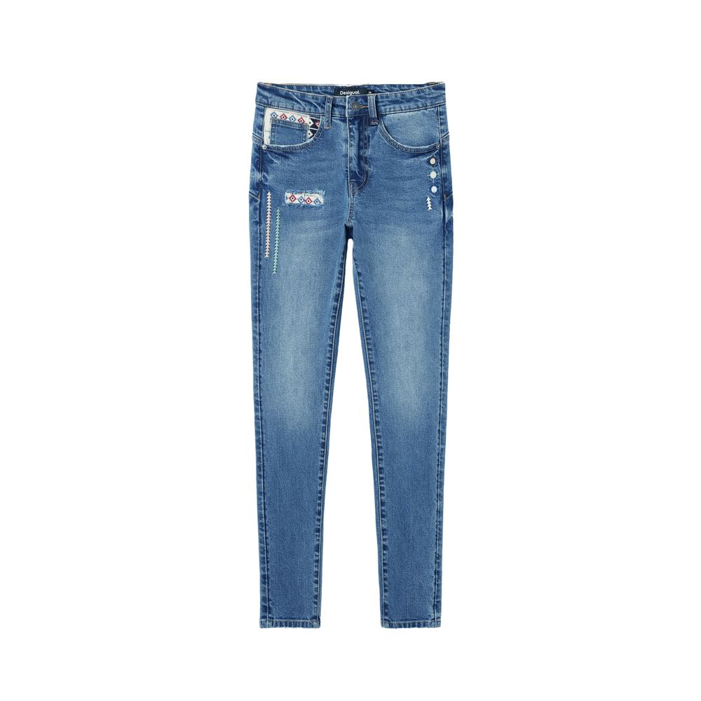 Desigual Blue Cotton Jeans & Pant