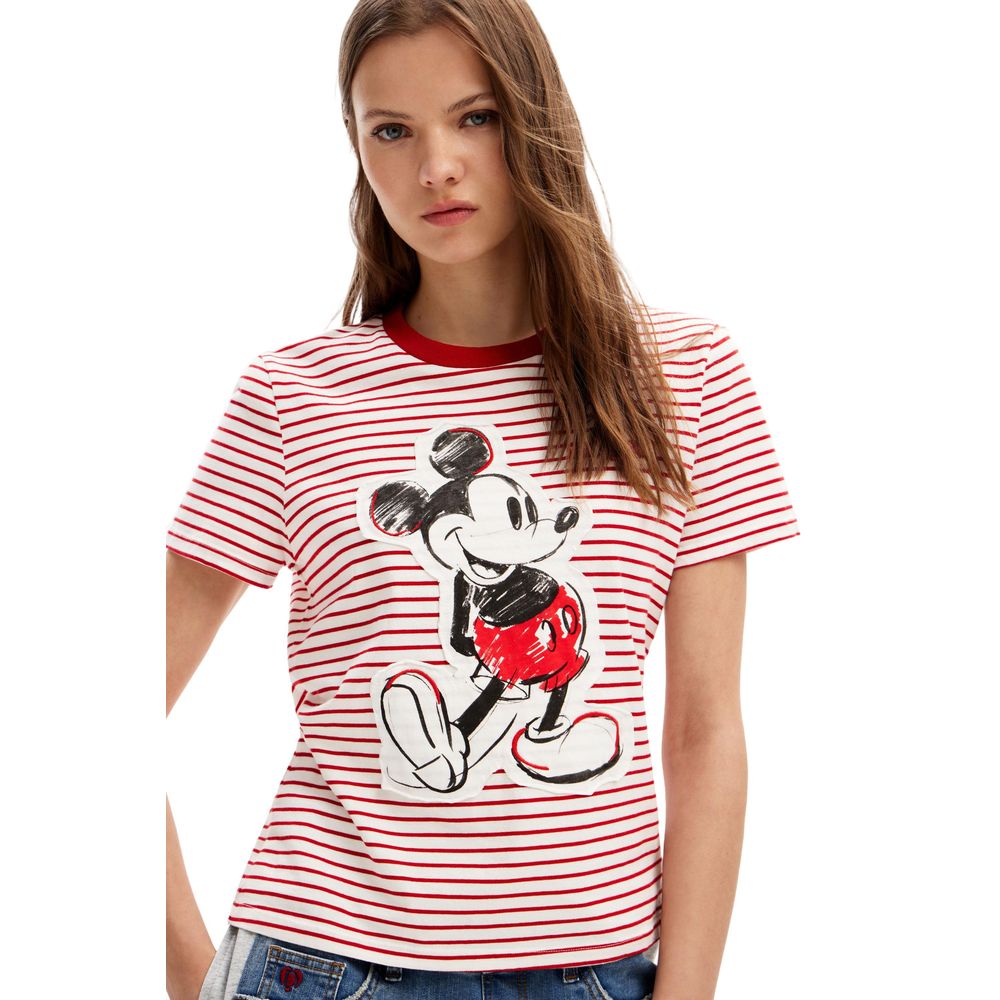 Desigual Red Cotton Tops & T-Shirt