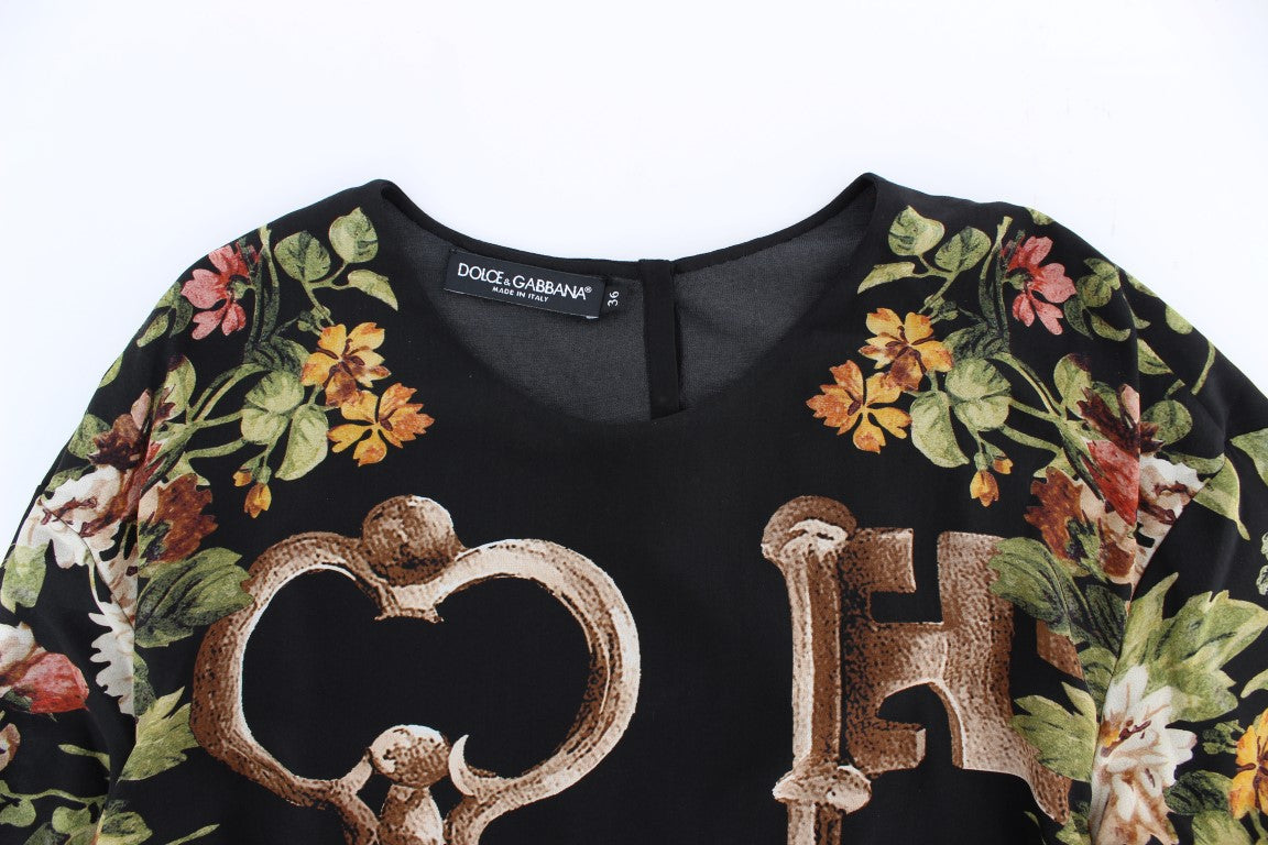 Dolce & Gabbana Elegant Medieval Print Silk Blouse