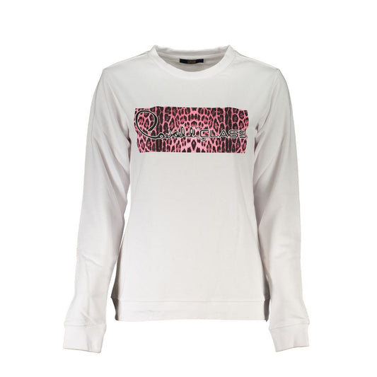 Cavalli Class White Cotton Sweater