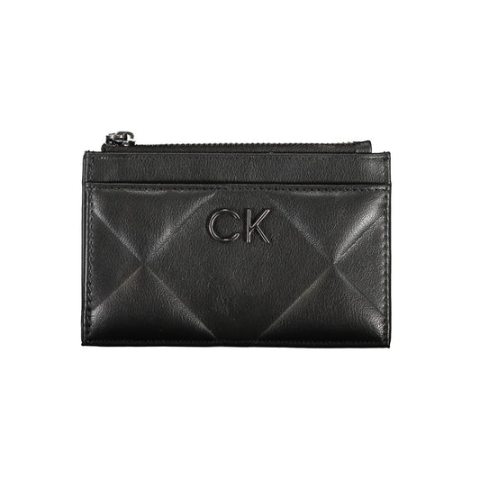 Calvin Klein Sleek Black Zip Wallet with Contrast Detailing