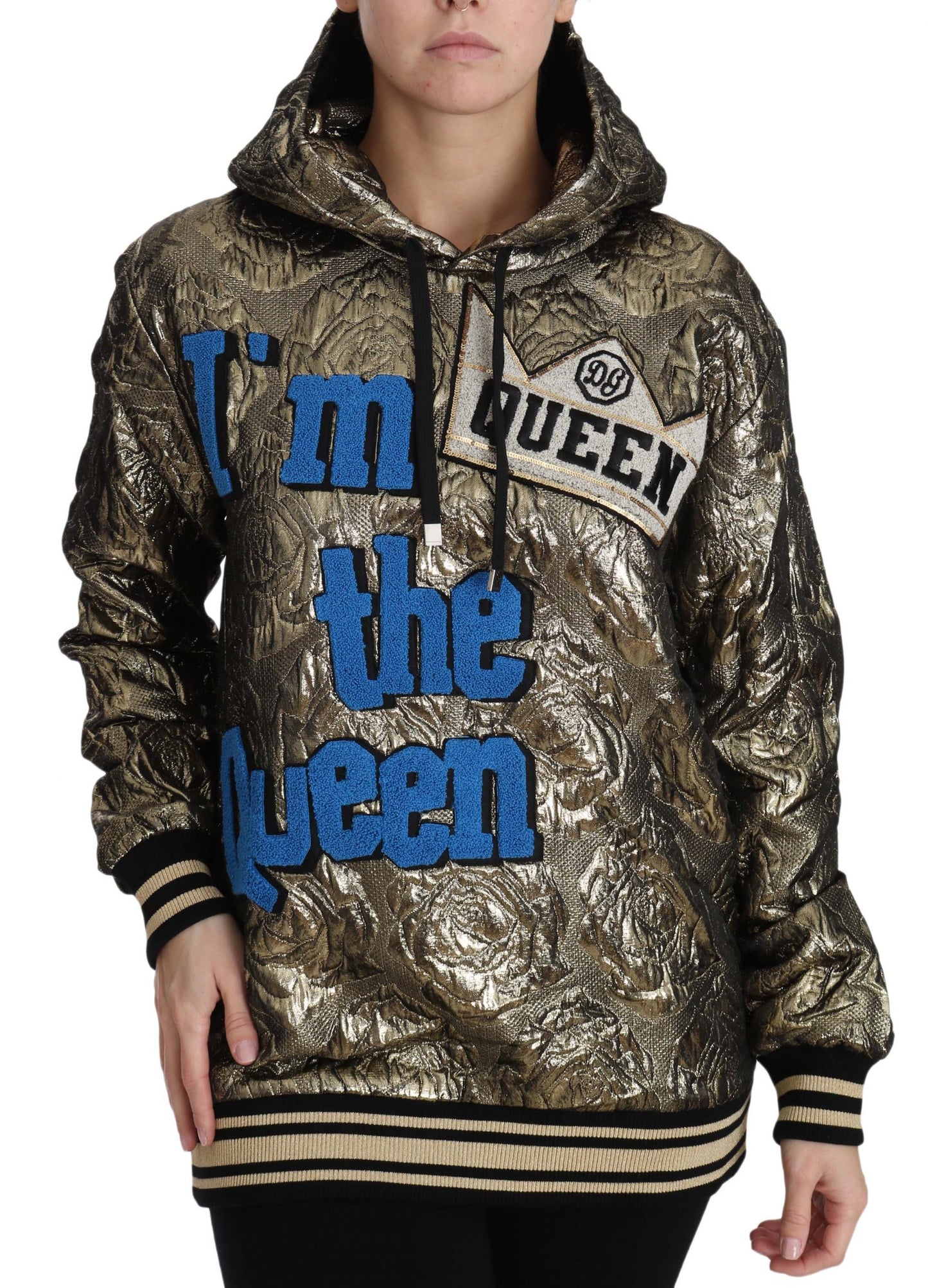 Dolce & Gabbana Im The Queen Multicolor Hoodie Sweatshirt