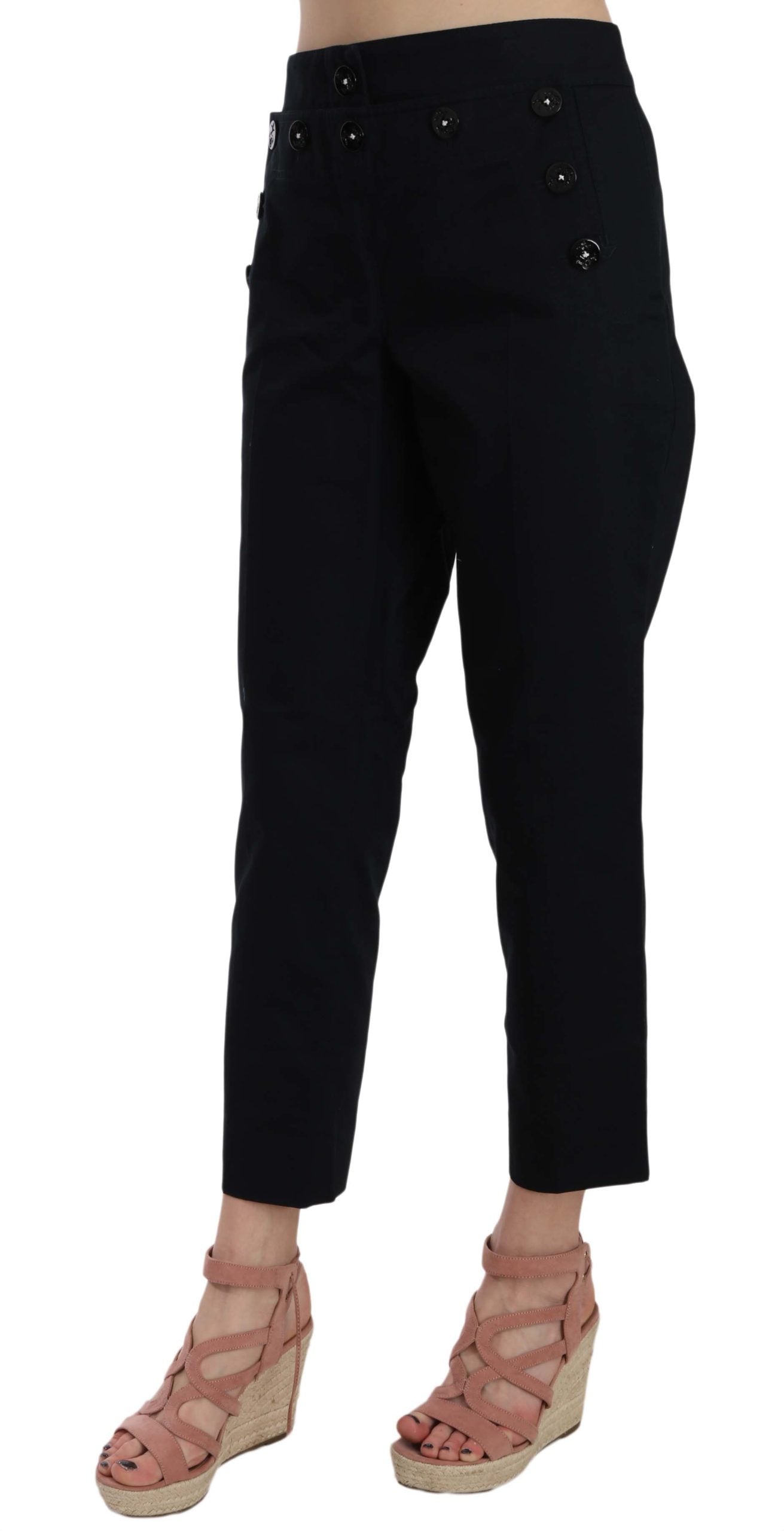 Dolce & Gabbana Chic Black Cotton Trousers